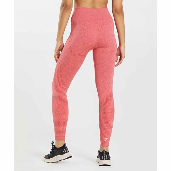 GymShark Vital 2.0 Seamless Leggings Chili Red Marled Medium - Picture 4 of 13